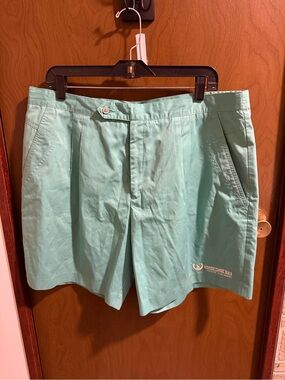Head Mint Green Men’s Flat-Front Shorts with Horseshoe Bay Logo